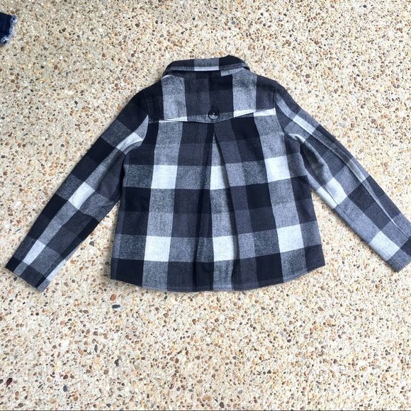 UO Kimchi Blue Gray & White Plaid Wool Blend Coat - Picture 8 of 9